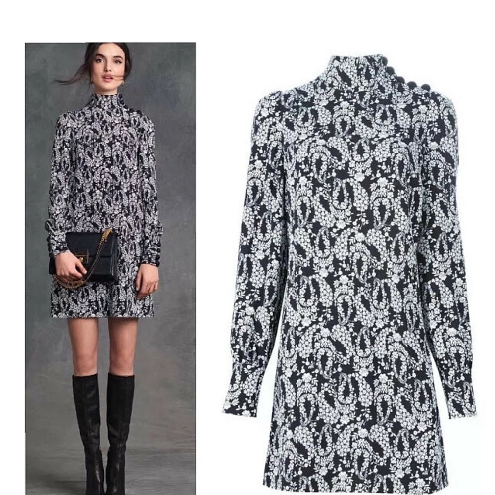 Dolce&Gabbana paisley floral printed cady black Dress IT 40